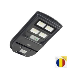 Pachet Lampa de iluminat stradal PNI SL210 100W, cu panou solar incorporat 10W si Sticky Pad Drapel inclus
