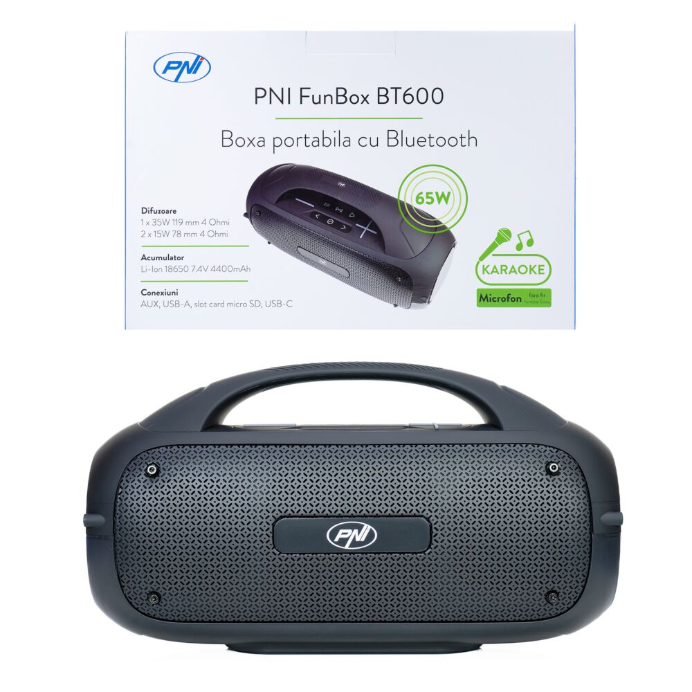 Boxa portabila PNI FunBox BT600, cu Bluetooth, 65W, MP3 player