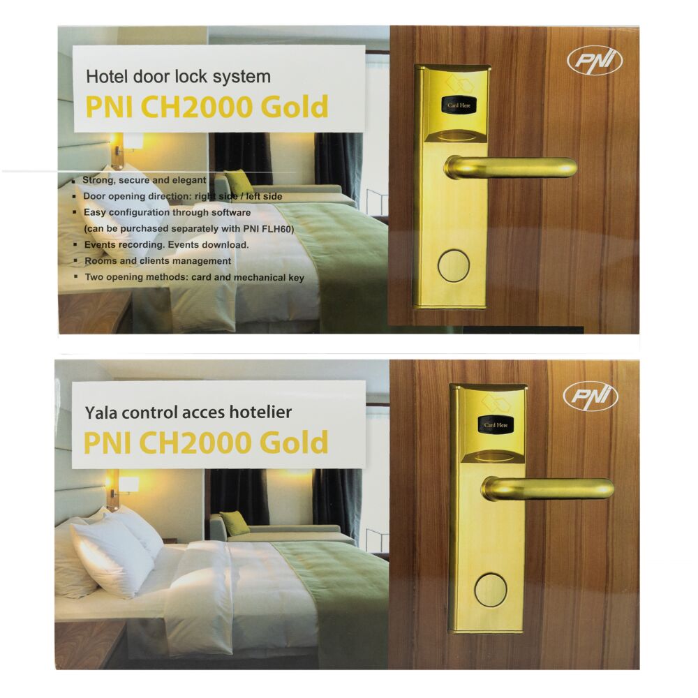 Yala control acces hotelier PNI CH2000L Gold cu cititor de card