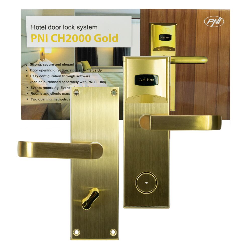 Yala control acces hotelier PNI CH2000R Gold cu cititor de card