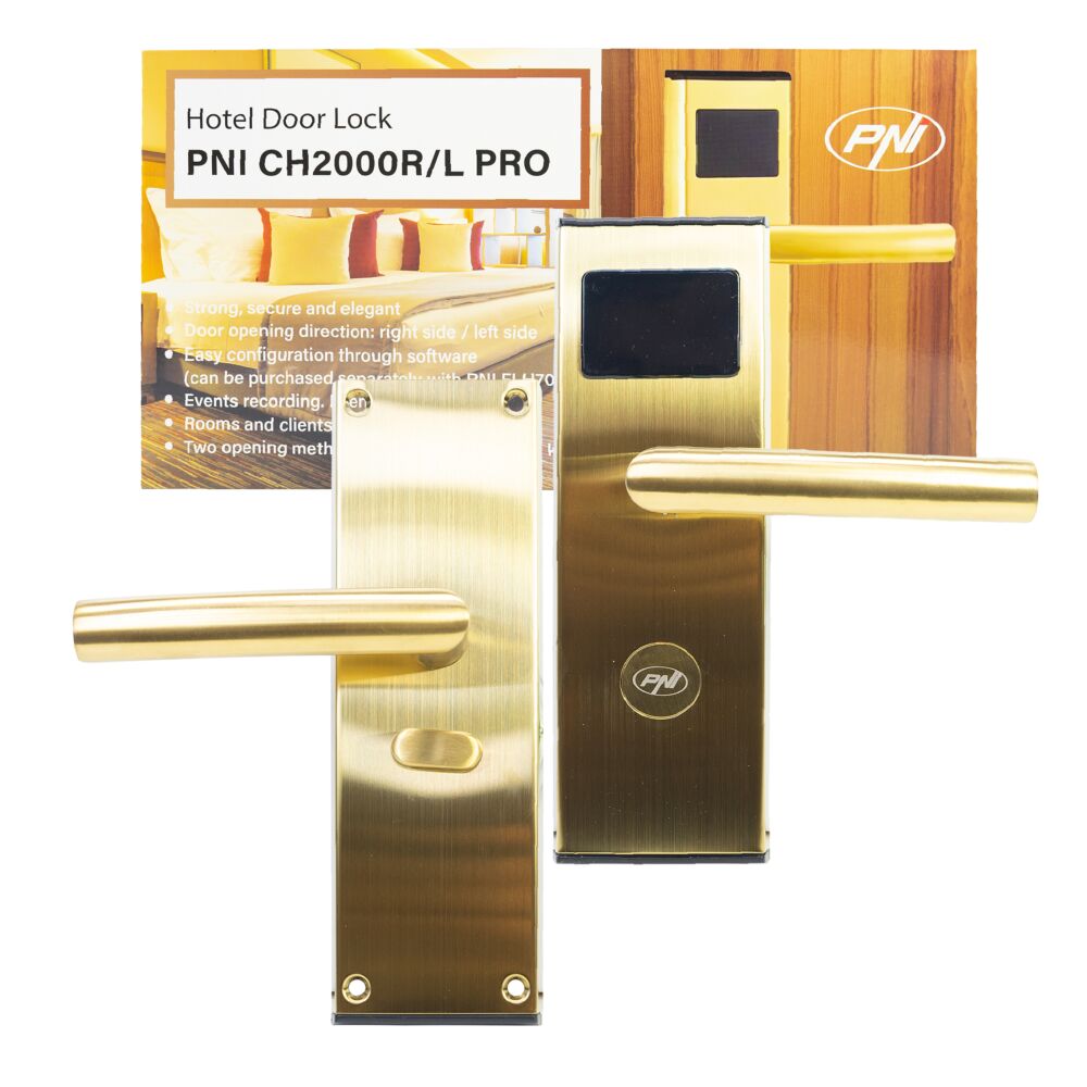 Yala control acces hotelier PNI CH2000L PRO Gold cu cititor de
