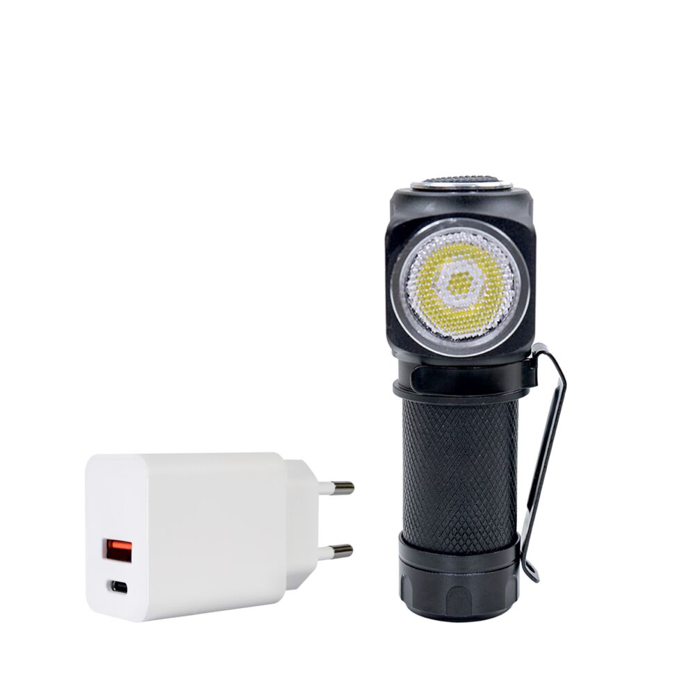 Pachet Lanterna frontala PNI Adventure F75 cu LED 6W, 600 lm, din
