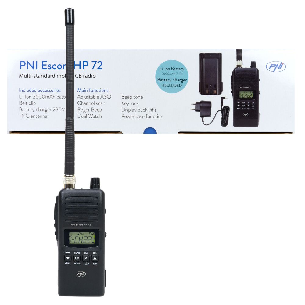 Statie radio CB portabila PNI Escort HP 72, multi-standard, 4W, AM