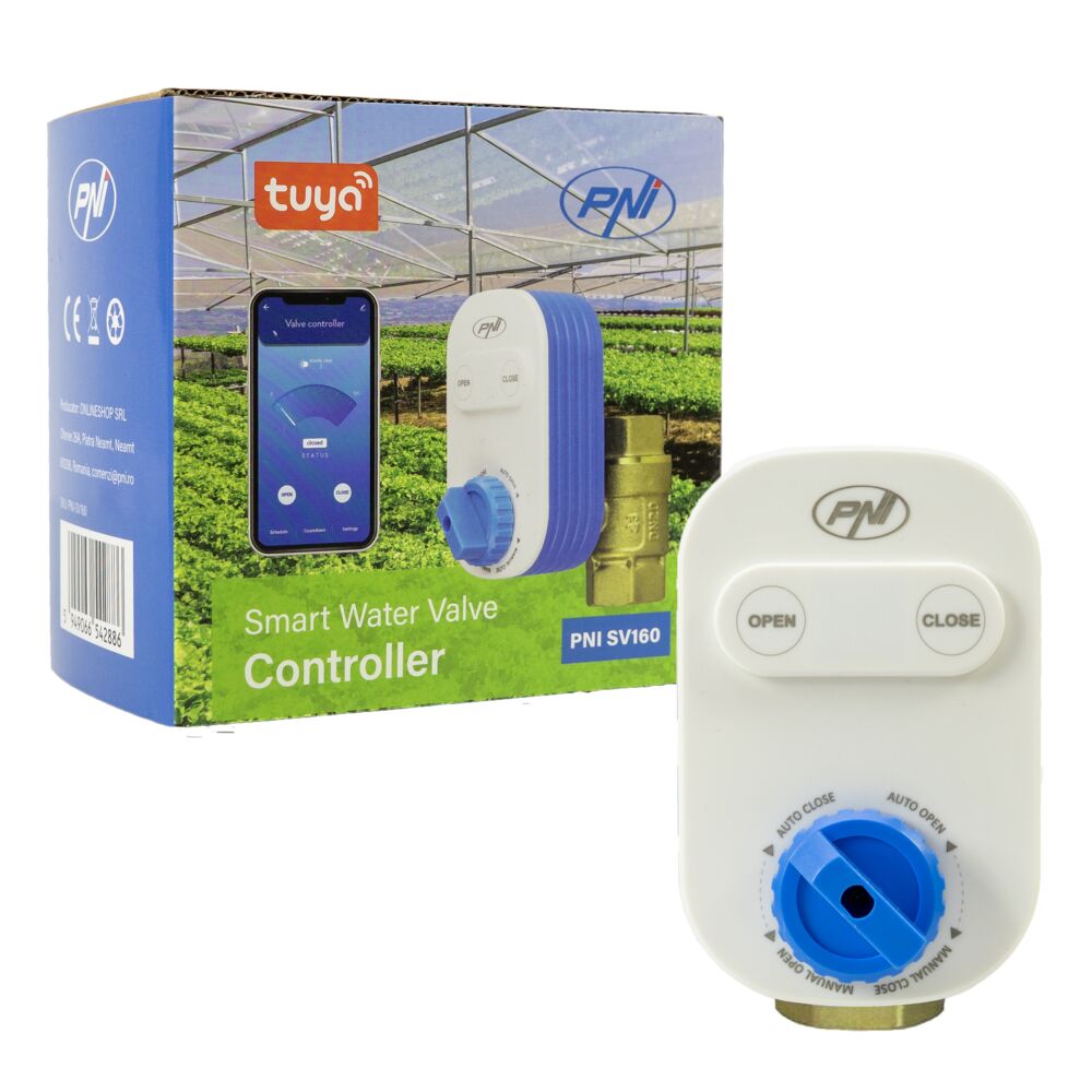 Valva inteligenta pentru apa PNI SV160 cu Wi-Fi, DN20, 3/4