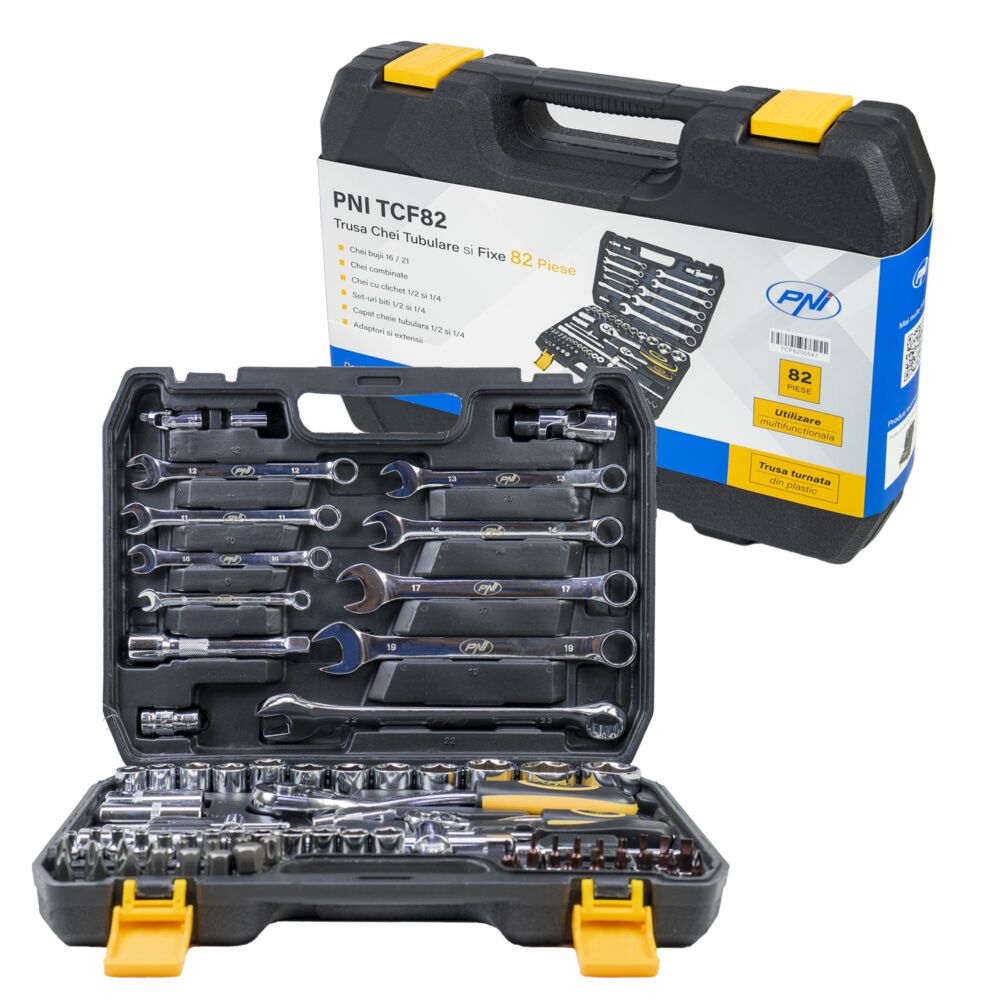 Trusa multifunctionala cu chei tubulare si fixe PNI TCF82 82 de