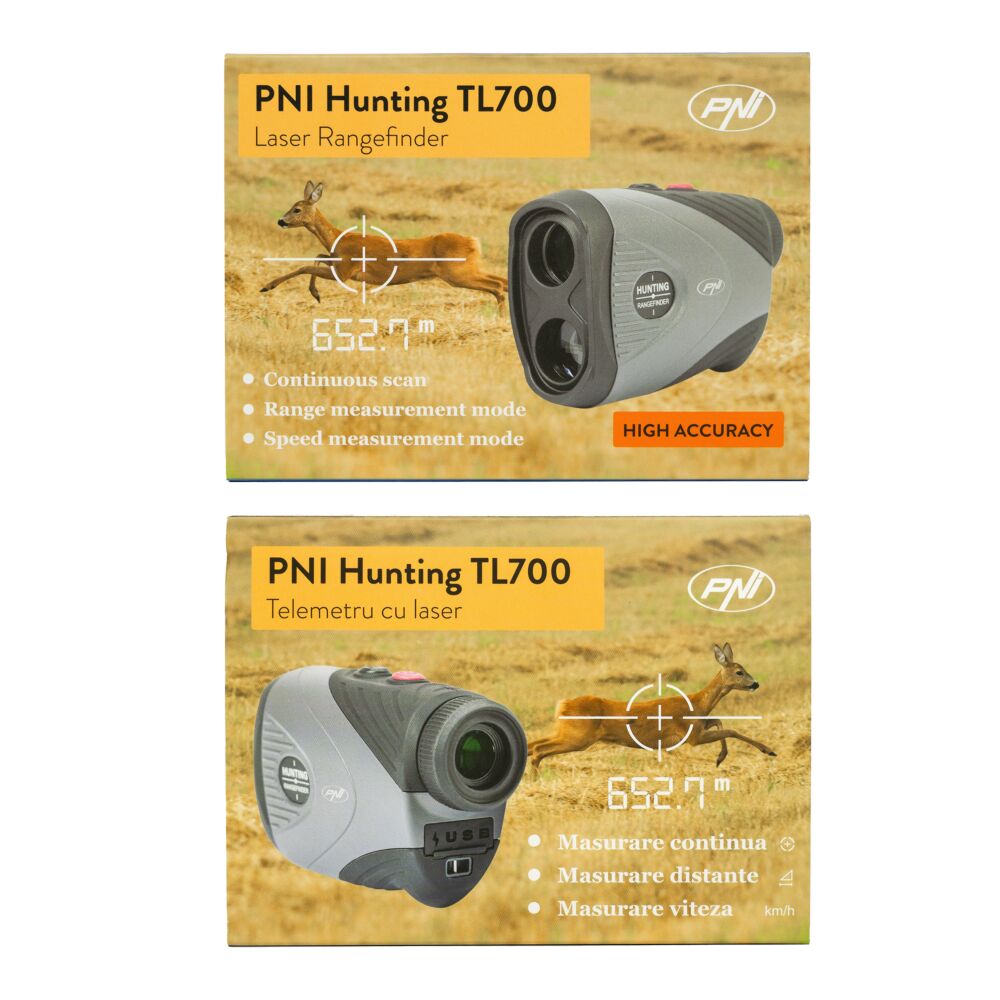 Telemetru cu laser PNI Hunting TL700 1100 m, zoom 7x, IP54