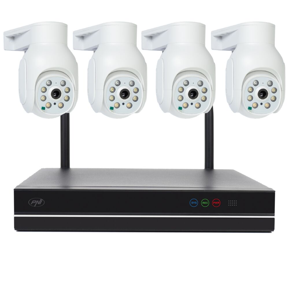 Kit supraveghere video PNI House WiFi834 NVR si 4 camere wireless