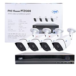 Kit supraveghere video AHD PNI House PTZ1300 Full HD - NVR si 4