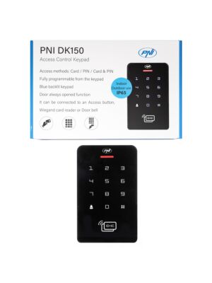 Tastatura control acces PNI DK150 stand alone, deblocare cu PIN, card RFID, IP65, negru