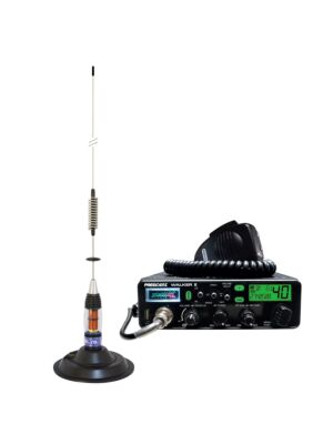 Kit Statie radio CB President WALKER II ASC + Antena CB PNI ML70, lungime 70cm, 26-30MHz, 200W