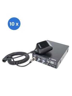 Bax cu 10bc Statie radio CB CRT S Mini Dual Voltage, 12/24V, 4W, cu ASQ, AM-FM