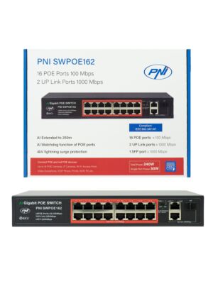 Switch POE PNI SWPOE162, 16 porturi POE 100 Mbps