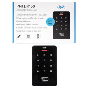 Tastatura control acces PNI DK150 stand alone, deblocare cu PIN, card RFID, IP65, negru