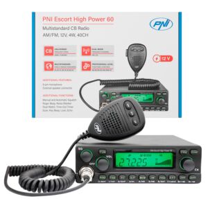 Statie radio CB PNI Escort High Power 60 multistandard, 60W FM/AM, 12V, ASQ, RF Gain