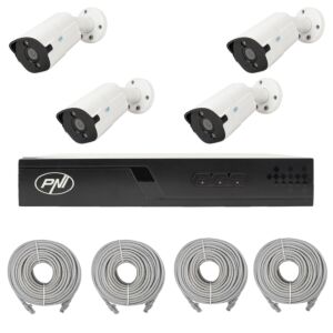 Pachet supraveghere video cu 4 camere si cabluri 20 metri incluse