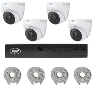 Pachet supraveghere video cu 4 camere si cabluri 20 metri incluse