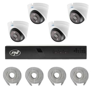 Pachet supraveghere video cu 4 camere si cabluri 20 metri incluse