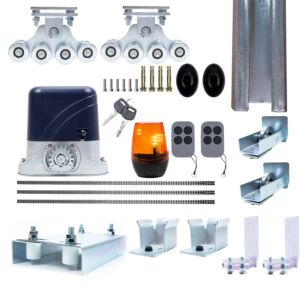 Kit complet automatizare porti autoportante PNI AP800D, motor, roti, fotocelule, telecomanda, lampa, 6 metri cremaliera,
