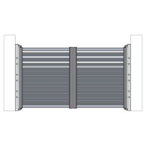 Set porti auto batante din aluminiu PNI MAB3000 cu doua foi de 1.5m si inaltime 1.7m