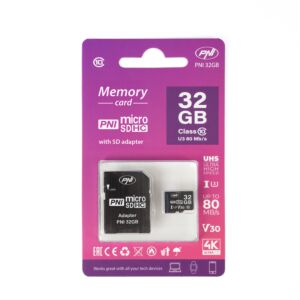 Card de memorie MicroSD PNI 32GB cu adaptor SD