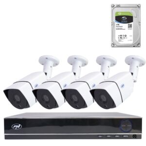 Pachet Kit supraveghere video AHD PNI House PTZ1300 Full HD - NVR si 4 camere exterior 2MP full HD 1080P cu HDD 1Tb incl