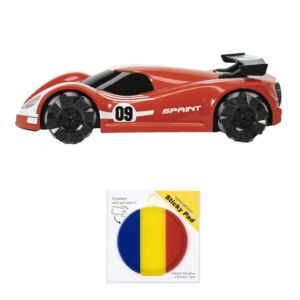 Pachet Jucarie masinuta sport Silvercloud RedOne cu telecomanda cu sticky Pad Drapel inclus