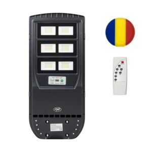 Pachet Lampa de iluminat stradal PNI SL220 200W, cu panou solar incorporat + cadou Sticky Pad Drapel