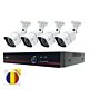 Pachet Kit supraveghere video AHD PNI House PTZ1500 5MP DVR - 4 camere si Sticky Pad Drapel