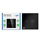 Intrerupator dublu cu touch PNI SH222 din sticla, negru cu LED indicator, 10A, 2X200W