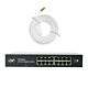 Pachet Switch PNI SW016, 16 x 10/100/1000 Mbps, Gigabit, carcasa metalica si patch 3m CAT8 PNI U8030W