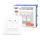 Intrerupator inteligent dublu PNI SmartHome WS222 pentru control lumini prin internet cu App Tuya Smart, compatibil Amazon Alexa si Google Home